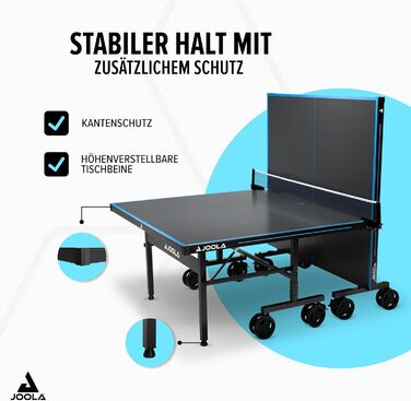 Стіл для настільного тенісу JOOLA Pro Outdoor - професійний, вологостійкий, з алюмінієво-пластиковою поверхнею 6 мм та складним підсвільником, сітка ALU PRO Single в комплекті