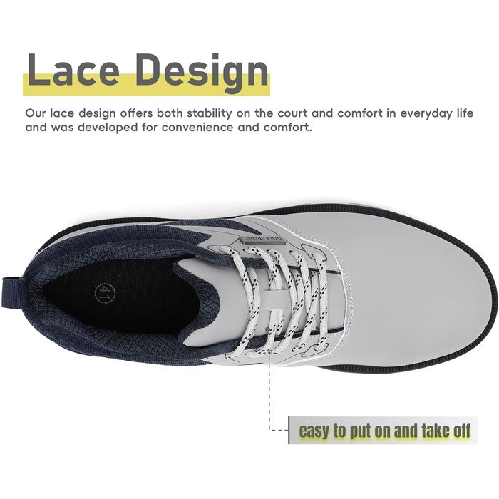 Гольф-взуття чоловіче ULTIANT, водонепроникне, з шнурівкою, дихаюче, для тренувань (сірий, 48 EU)