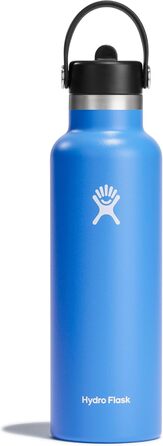 Гідрофляга Hydro Flask Standard Mouth 621 мл з трубочкою, вакуумна термобутилка з нержавіючої сталі, герметична, для гарячого та холодного, Cascade