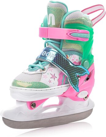 Дитячі ролики Meteor Vertellbare 4-в-1 – ролер, інлайн, ролерблейди для дітей, ABEC-7, PU-колеса, алюмінієвий фрейм, розміри X25-28, 30-33, M34-37 (S, Рожевий Русалка)