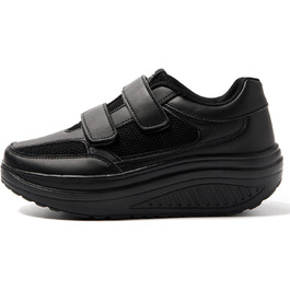 Жіночі кросівки JOMIX на липучці: спортивні, на платформі, для бігу, зручні, з антиковзкою підошвою, для фітнесу, тренувань, прогулянок (36 EU, чорний)