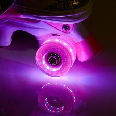 Дитячі ролики Kinder з LED-підсвіткою та регульованим розміром – ретро ролики для підлітків – багатокольорові диско ролики Quad Skates - Roll ab! (S 30-33, Mermaid)
