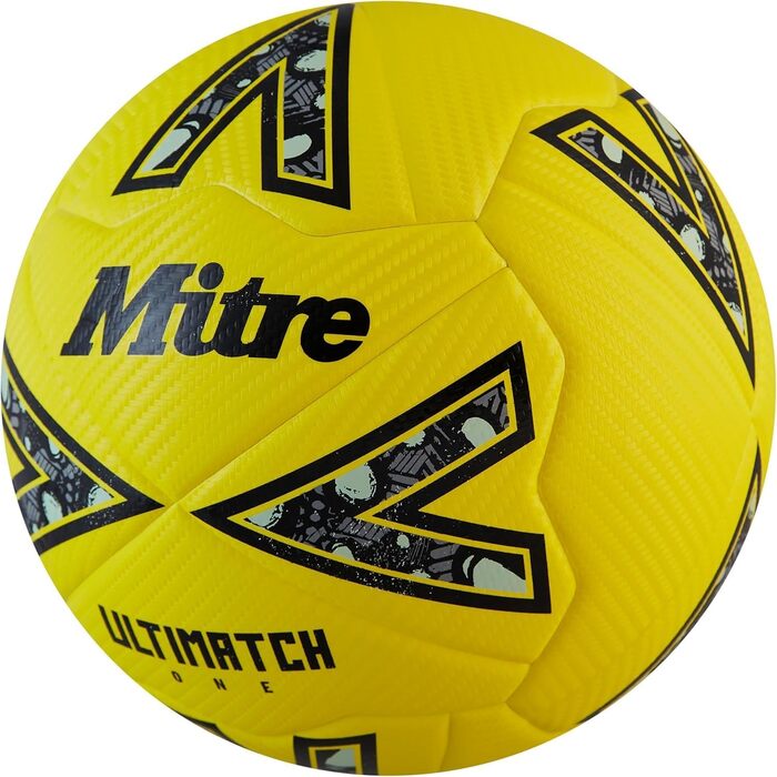 Футбольний м'яч Mitre Ultimatch – жовто-чорний, розмір 5, покращений контроль