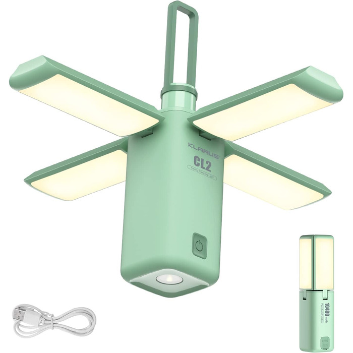 Ліхтар кемпінговий Klarus, 10000 mAh, 750 Lumen, 8 режимів, IPX5, зелений