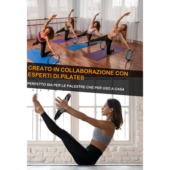 Кільце для пілатесу [Міцне] з нековзними ручками | Для внутрішньої поверхні стегна, фітнес, йога, сила та гнучкість, чорний/жовтий