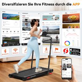 Sperax 4-в-1 біговий килимок з вібрацією для дому та офісу. Швидкість 0.3-6 км/год, з додатком, 400W, без монтажу (чорний)