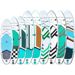 Надувне SUP Aqua Plus 15cm: дошка для станд-ап паддлбордингу з насосом, веслом та рюкзаком для подорожей (335 x 83 x 15 cm)