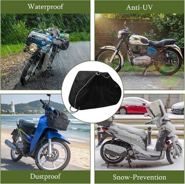 Водонепроникна захисна накидка для мотоцикла Motorrad, 210D, UV-захист, зимова, 245 x 105 x 125 см