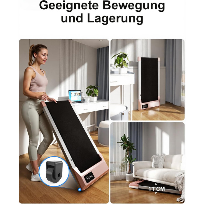 Тренажер для ходьби Copant Walking Pad з керуванням через додаток, столик для бігу, 6 км/год, максимальне навантаження 136 кг, професійні курси та багатокористувацькі змагання (Золотий, 90 см)