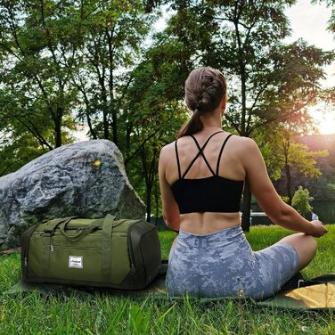 Спортивна сумка-рюкзак Laripwit 40л для чоловіків та жінок, водонепроникна, з відділенням для взуття та вологих речей, армійсько-зелена, для тренувань, подорожей, фітнесу