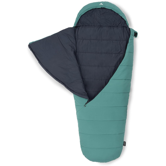 Спальний мішок Qeedo Buddy XL 8 XXL, для дорослих та підлітків (до 220 см), 3 сезони, літо, Outdoor, Peach Skin (зелений)