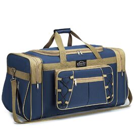 Спортивна сумка для подорожей BAGZY 70 л, велика водонепроникна дорожня сумка-даффл для залу, кемпінгу та відпустки (Жовто-синя)