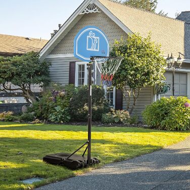 Баскетбольний кошик HOMCOM з регульованою висотою 197,5-254 см, переносний з колесами, поліетиленове кільце