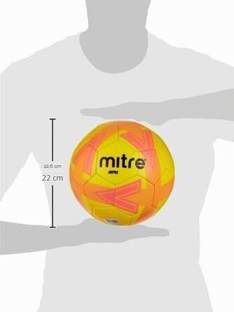 Футбольний м'яч Mitre Impel L30P (розмір 5), надміцний та стійкий до деформації, Yellow/Tangerine/Black