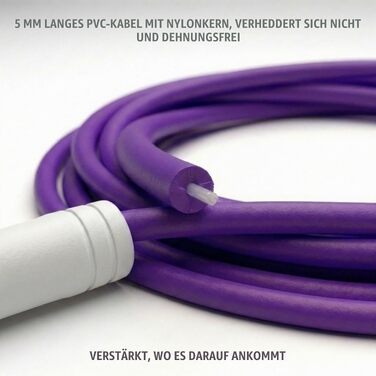 Стрибунці Elevate Speed Rope для дорослих, швидкісний скакалка 5 мм, довжина 3 м (регульована), фіолетова