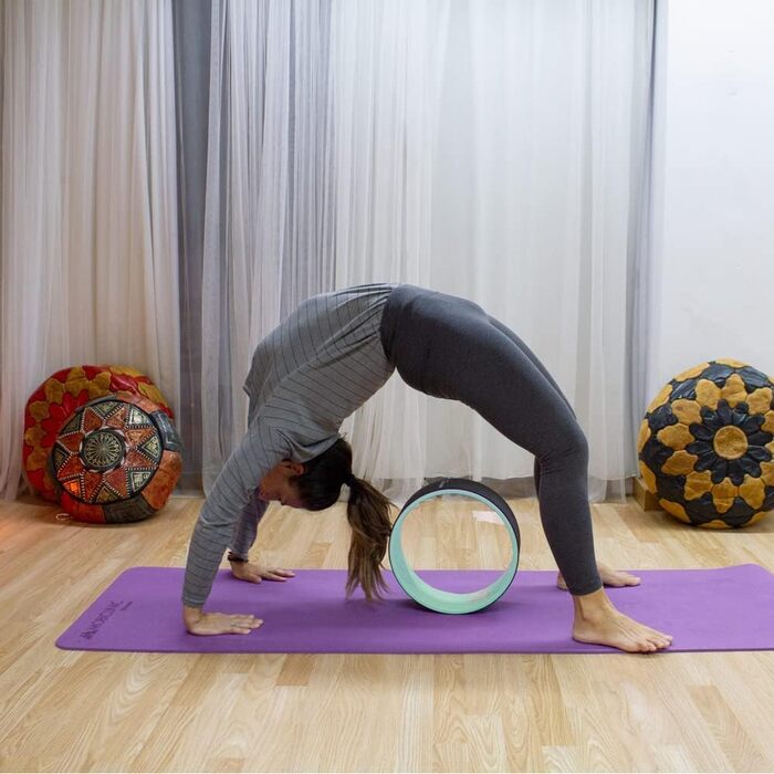 Ролик для йоги Mobiclinic Yoga Rad, європейський бренд, для покращення гнучкості та витривалості, 30x13 см, антиковзний, багатофункціональний, легко миється, бірюзовий