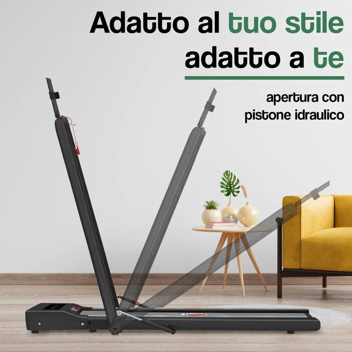 Електрична бігова доріжка та Walking Pad 2 в 1 YM, компактна, чорна, з поручнем і тримачем для планшета, Bluetooth-динаміки, сумісна з KINOMAP і ZWIFT, дистанційне керування, 6 програм