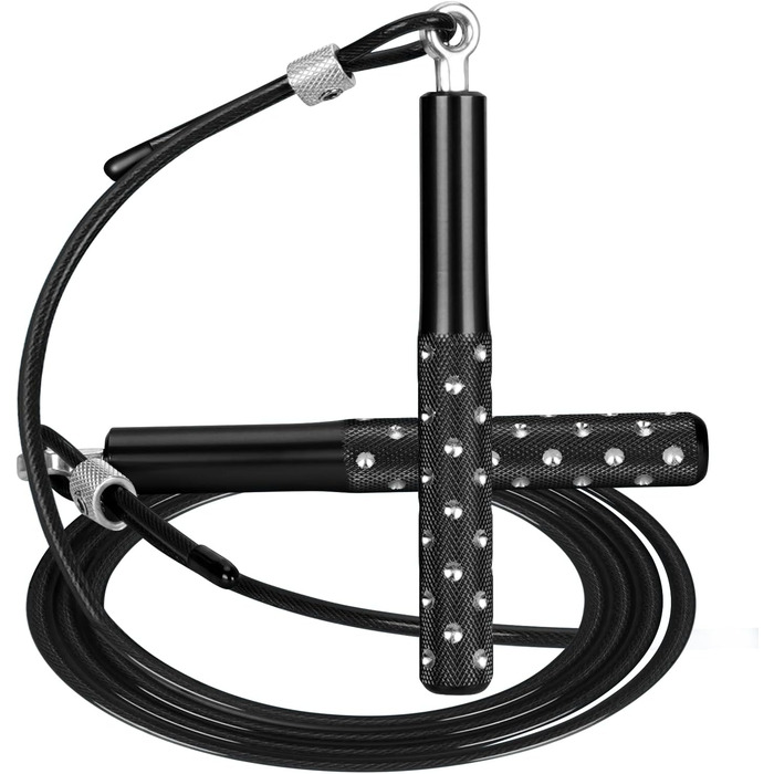 Стрибкове канат Springseil Wastou: регульований, для фітнесу, чорний