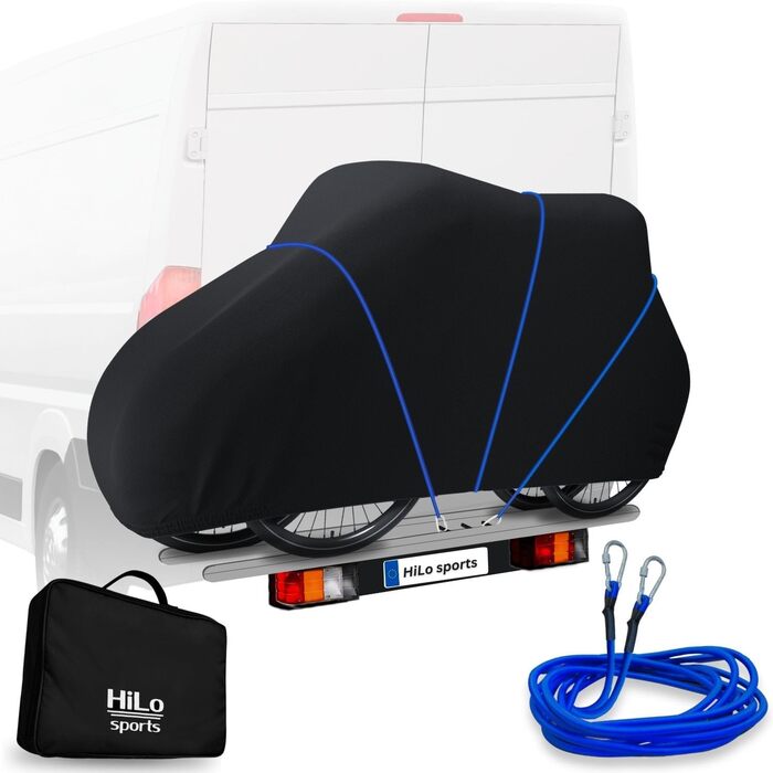 Водонепроникна захисна накидка для велосипедів та електровелосипедів HiLo для велотримачів - 6м мотузка, Ripstop 600D