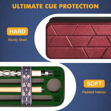 Чохол для більярдного кия Pool-Queue-Tasche: міцний кейс на 10 київ з м'якою шкіряною ручкою та плечовим ременем, для перенесення, чоловічий, однотонний (Getaway Solids)