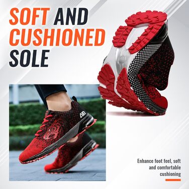 Чоловічі кросівки ASHION для бігу та занять спорту: дихаючі, легкі, червоні (46 EU)