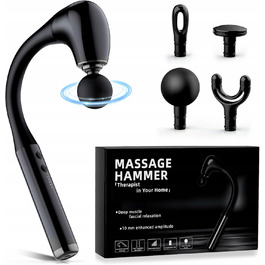 Перкусійний масажер для тіла та спини Massage Gun: набір з вигином 120°, безшумний