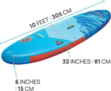 Надувна SUP-дошка AZTRON Aquatone Wave 10.0, 305x81x15 см, для серфінгу та веслування стоячи