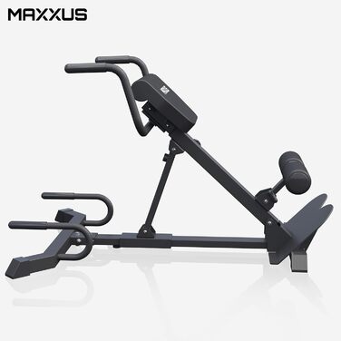 MAXXUS Тренажер для спини 7в1, складаний, сталевий, до 150 кг, гіперекстензія, для дому та пресу, чорний