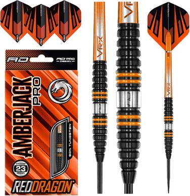 Преміум-набір дротиків Red Dragon Amberjack Pro Series з вольфраму з оперенням та стрижнями