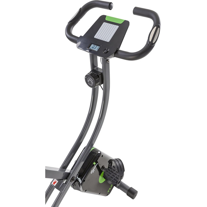 Складаний велотренажер Tunturi Cardio Fit B20 X Bike з LCD-дисплеєм і тримачем для планшета, чорний – домашній фітнес-велосипед