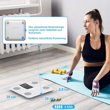 Ваги Healthkeep для вимірювання складу тіла: жир, м'язи, BMI, частота серця. Цифрова вага з дисплеєм, сумісна з iOS та Android. 15 показників, APP.