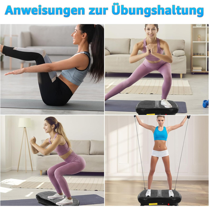 Віброплатформа з Bluetooth, 1-99 рівні інтенсивності, 5 програм для фітнесу вдома для схуднення, м'язового розвитку та тренування всього тіла