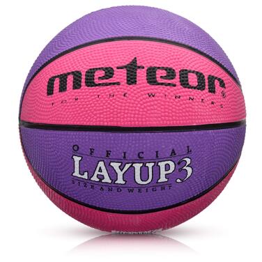 Дитячий баскетбольний м'яч meteor Layup Kinder Mini (розмір 3, рожевий) для дітей 4-8 років, м'який з антиковзаючим покриттям