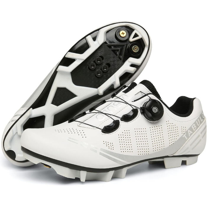 Кросівки для гірського велосипеда MTB, унісекс, сумісні з SPD, з клітами, 46 EU, білі