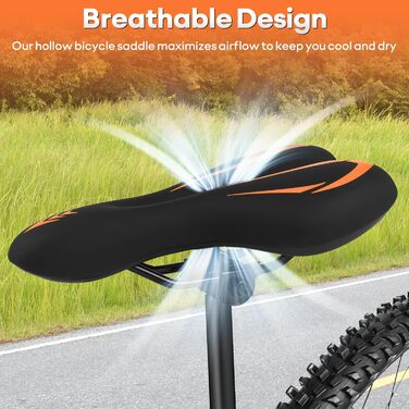 Гелевий велосипедний сідло MSDADA для жінок та чоловіків, водонепроникний, помаранчевий