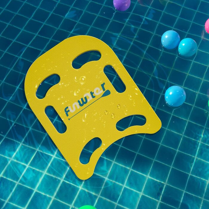 Дошка для плавання FunWater для дітей та дорослих, тренажер для виправлення стилю плавання з пінополіетилену (PE), мультяшний дизайн, 47x37 см, жовто-блакитна