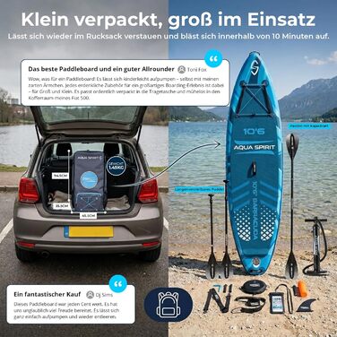 SUP дошка Aqua Spirit надувна 2024 (320x81x15 см) + каяк-кіт: весло, рюкзак, насос. Для початківців/експертів. Гарантія 2 роки
