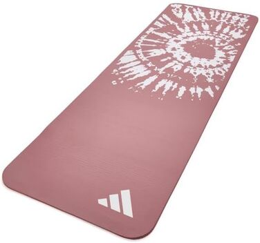 Килимок для йоги Adidas Tie-Dye – 10 мм NBR, нековзний, для захисту суглобів, з ручкою, товстий килимок для пілатесу та фітнесу, 183x61 см (світло-рожевий)