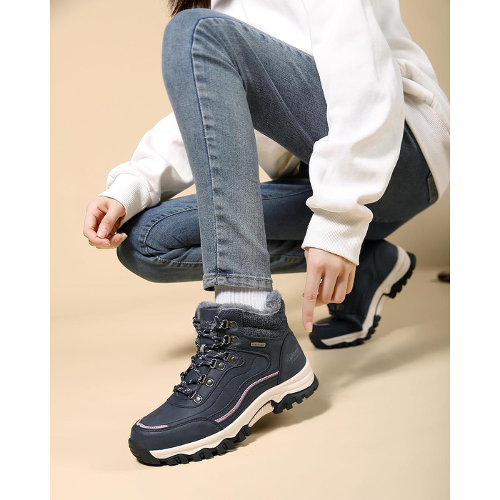 Жіночі зимові черевики: теплі трекінгові черевики для снігу, розмір 36-41 (синій, 38 EU)