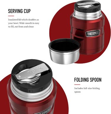 Термос для їжі Thermos King 0,47 л, нержавійка, червоний