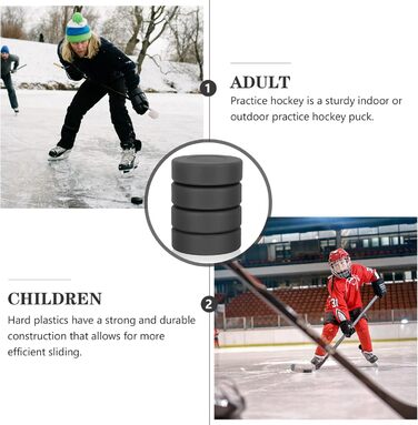 4 шт. Хокейні шайби BESPORTBLE - Професійні, чорні, для тренувань та класичного хокею
