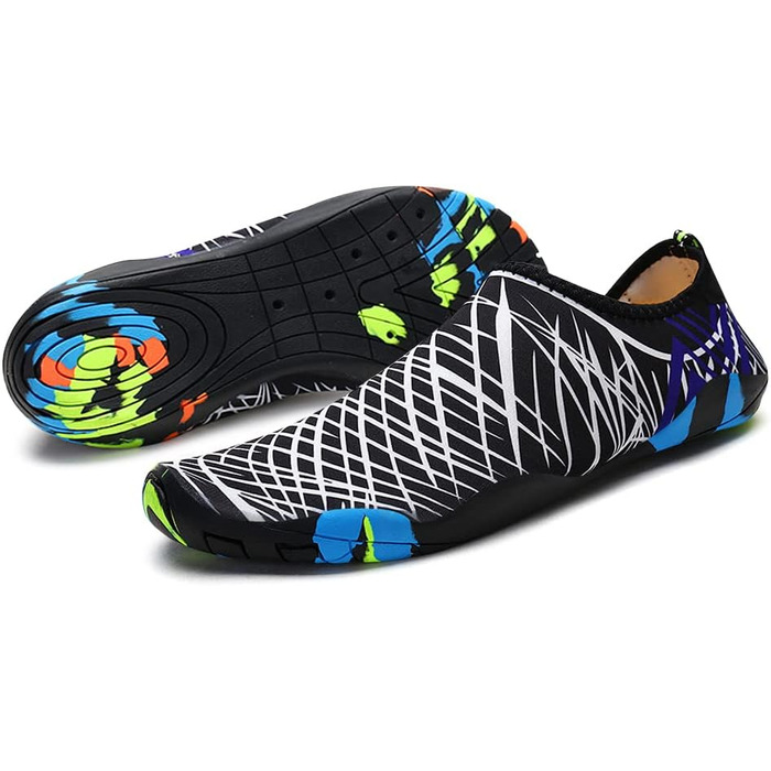 Чоловічі та жіночі аквашузи Barfußschuhe, швидковисихаючі, дихаючі, неслизькі, зелені (36 EU, 429 Weiß)