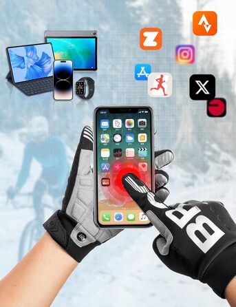 Велосипедні рукавички ROCKBROS для жінок та чоловіків, зимові, з Thinsulate, теплі, сенсорні, для MTB, катання, альпінізму, бігу та активного відпочинку, XL