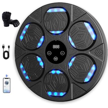 Розумний боксерський тренажер настінний з Bluetooth, рукавицями та подушками для боксу, компактний для дому - інтерактивний бокс для дорослих