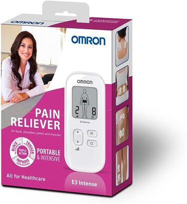 Прилад для електростимуляції Omron E3 Intense TENS – персоналізована терапія болю з 6 програмами, 3 масажними програмами, 15 рівнями інтенсивності та багаторазовими електродами