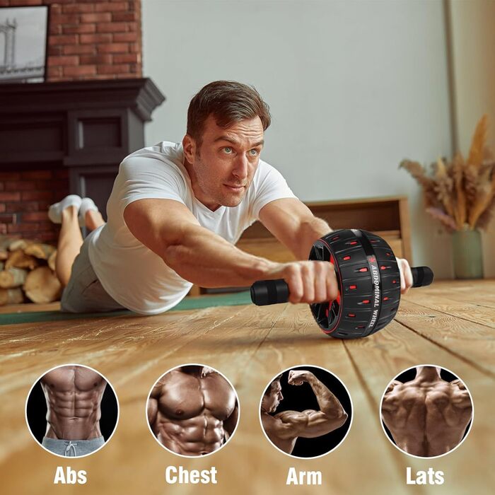 Ролер для пресу YIFMOO з килимком для колін, комплект: ролик для пресу, тренажер для пресу, підходить для початківців та професіоналів, неслизьке обладнання для тренування пресу вдома, фітнес-обладнання