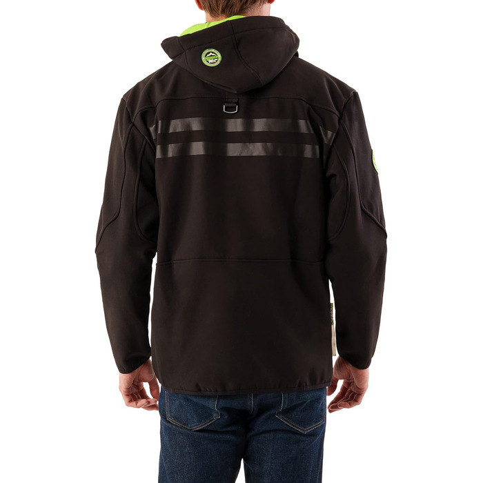 Чоловіча водонепроникна куртка-софтшелл Geographical Norway Royaute з капюшоном, тактичний віндбрейкер для гірських походів та лиж, чорно-зелена, XL