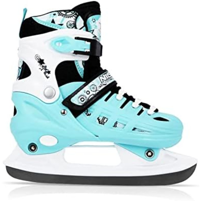 Ковзани фігуристичні Nils 4-в-1 регульовані - для дівчаток та хлопчиків, жінок - NH10905 (Блакитний, M (35-38))