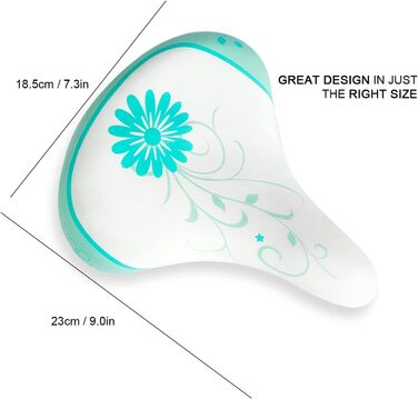 Дитячий велосипедний сидіння Avasťa для дівчаток та хлопчиків, водонепроникне, широке, м'яке, з двома амортизаторами, підходить для велосипедів 12, 14, 16, 18, 20 дюймів, гірський/дорожній, м'ятний колір