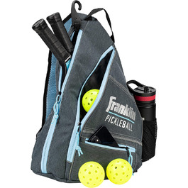 Рюкзак для піклболу Franklin Sports, сіро-синій – офіційний US Open, для екіпірування, чоловіків та жінок, місткий для ракеток, м’ячів та аксесуарів